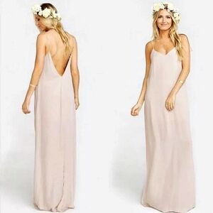 Show Me Your Mumu Jolie Maxi Dress XL Nude Cream Flowy Minimal Wedding Formal